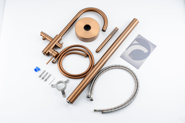 Смеситель для ванны/душа Knotlor Eclipse напольный, однорычажный, поворотный, длина 210 мм, керамический, нержавеющая сталь, цвет бронза