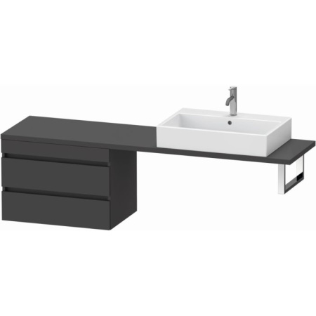 Тумба/шкафчик для консоли/столешницы Duravit DuraStyle под раковину 70х47,8х51,2 см, подвесная, ДСП, цвет: графит матовый, 2 выдвижных ящика, прямоугольная