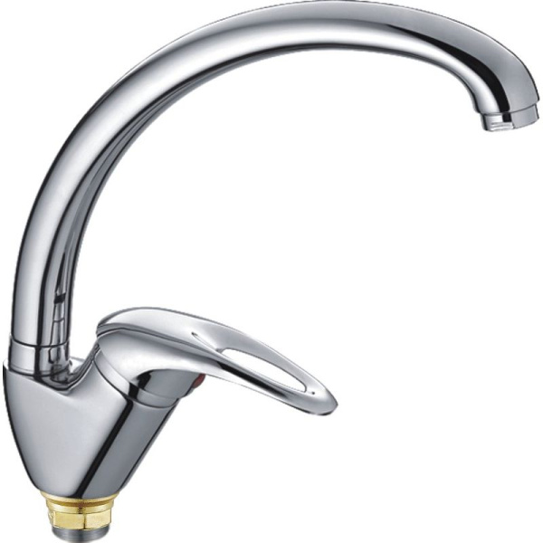 Смеситель для кухни/мойки HAIBA CRON однозахватный, поворотный, длина 187 мм, силумин, цвет хром