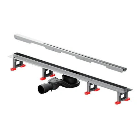 Душевой трап (лоток) AM.PM MasterFlow Slim 800 мм комбинированный затвор со стальной матовой решеткой, цвет хром, выходная труба 40/50 мм, линейный