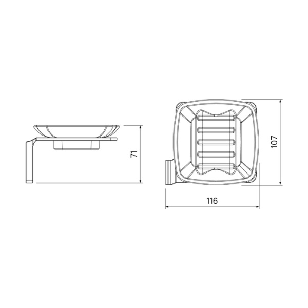 Мыльница IDDIS Slide, настенная, сплав металлов/стекло, форма прямоугольная, для душа/мыла, в ванную/туалет/душевую кабину, цвет белый