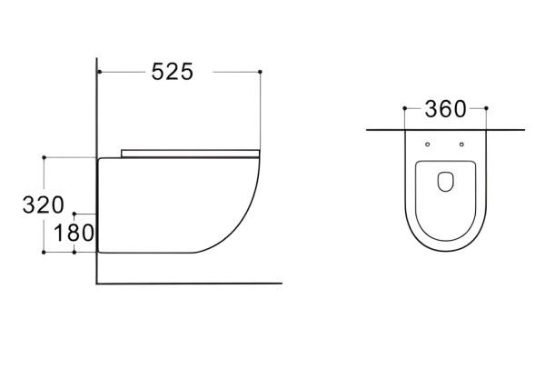 Унитаз подвесной Aquatek Европа, серый матовый, горизонтальный (в стену) выпуск, с быстросъемным сиденьем микролифт, дюропласт, безободковый, под скрытый бачок