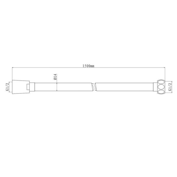 Шланг для душа Olives F0401 1/2"вн.х1/2"вн. 1.5 м. ПВХ цвет серебрянный, для душа/лейки/ванны