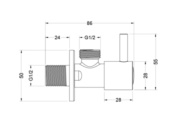 Вентиль угловой Aquatek AQ2451BG монтаж скрытый/на стену, 1/2", латунь, цвет шлифованное золото, переходник для подвода воды, керамический 