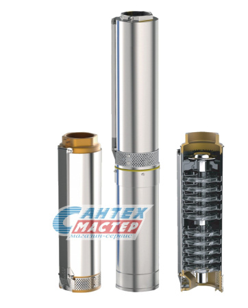 Насос погружной Espa SE4 4 68 O4ST 7,5 kW (380B), 6 м³/ч, напор 204 м, 7.5 кВт с нижним забором (скважинный, колодезный), моноблочный, центробежный, многоступенчатый, электрический, нержавеющая сталь