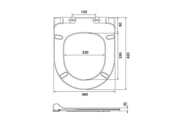 Cиденье для унитаза Aquatek Оберон 42х36х3 см дюропласт, цвет белый, с крышкой, быстросъемное, микролифт (SoftClose), крепление