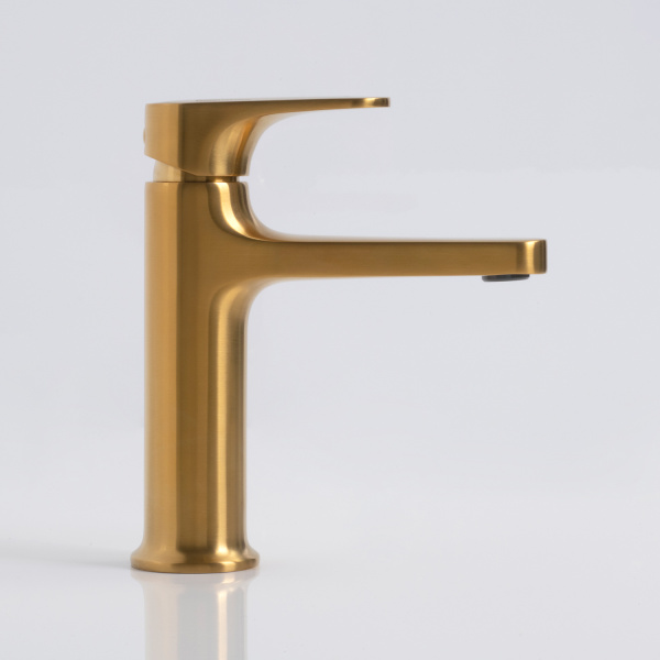 Смеситель для раковины/умывальника WasserKRAFT Havel, однорычажный, неповоротный, керамический, длина излива 115 мм, латунь, цвет золото матовое