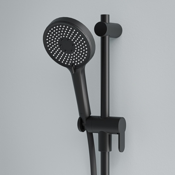 Душевая лейка IDDIS Optima Home круглая, 3 режима, размер 120 мм, ABS-пластик, цвет черный матовый, для душа/ванной OPH3FB0i18