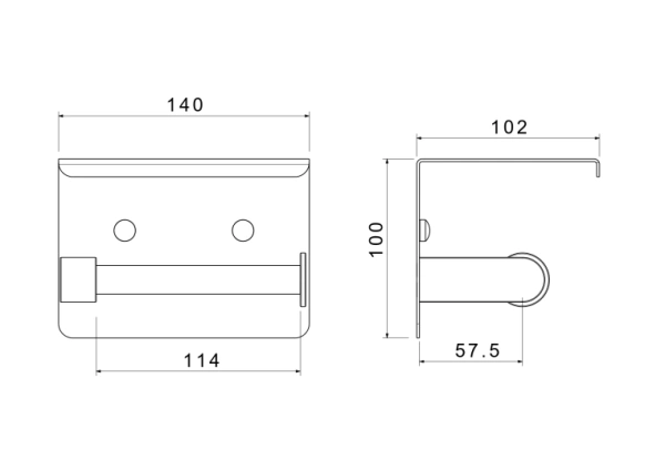 Держатель для туалетной бумаги Aquatek Европа без крышки, с полкой, шлифованное золото, настенный, нержавеющая сталь, форма прямоугольная, для туалета/ванной, бумагодержатель