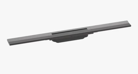 Решетка Hansgrohe RainDrain Flex 70, для пристенного монтажа, для душевого трапа, укорачиваемый, 70х6 см, цвет шлифованный черный хром, для душа в пол, нержавеющая сталь, прямоугольная
