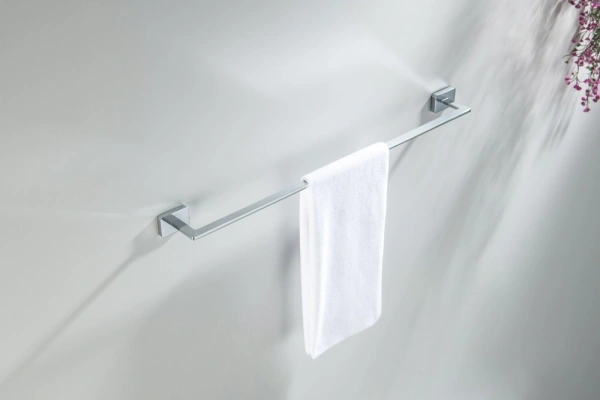 Полотенцедержатель Aquatek Либра одинарный, 600 мм настенный, неповоротный, нержавеющая сталь, для полотенец в ванную/туалет/душевую кабину, цвет хром