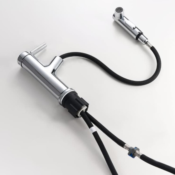 Смеситель для раковины G-lauf GOG10-A012 однорычажный, выдвижной излив короткий, длина 165 мм, керамический, цинк, цвет хром 