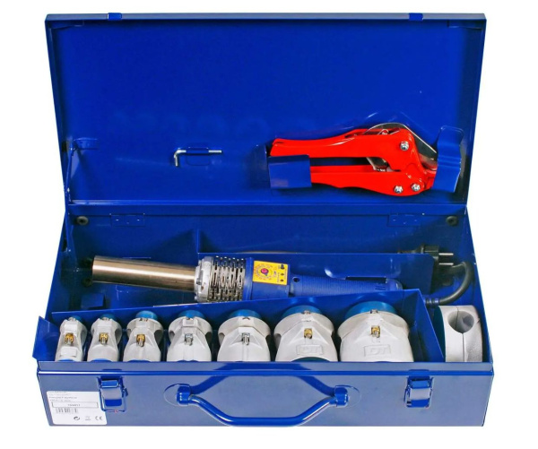 Паяльник DYTRON Set P-4a 650 W TW PROFI blue (16-63, 100) в комплекте  есть 16, 20, 25, 32, 40, 50, 63 и Plate100 с синим тефлоном D04105
