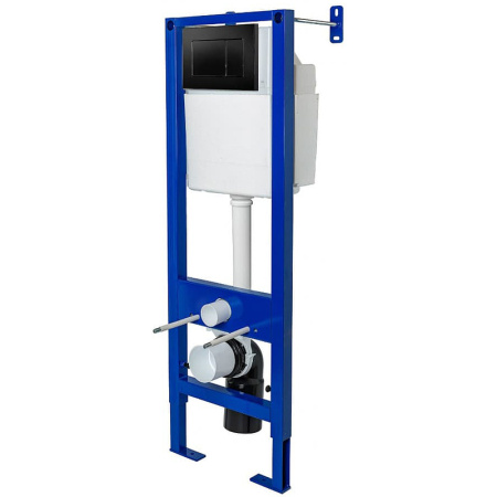 Инсталляция Berges Atom 410 с кнопкой (цвет черный), клавиша двойного слива/смыва, система для подвесного унитаза, со скрытым смывным бачком