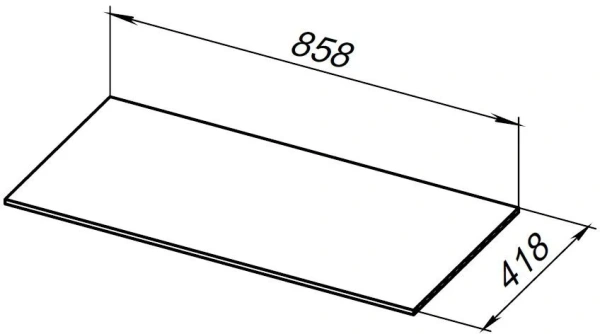 Столешница Allen Brau Liberty 90, цвет графит, 858х418х10 мм, керамогранит, прямоугольная, для мебели, без отверстия