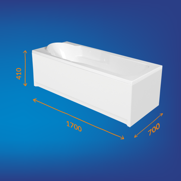 Ванна Cersanit Santana 170х70  акриловая, цвет- белая, (без гидромассажа, рамы, сифона, фронтальной панели) прямоугольная, левосторонняя/правосторонняя, левая/правая, пристенная, литьевая, литая, в квартиру, дом, дачу, хрущевку, сантехника, размер