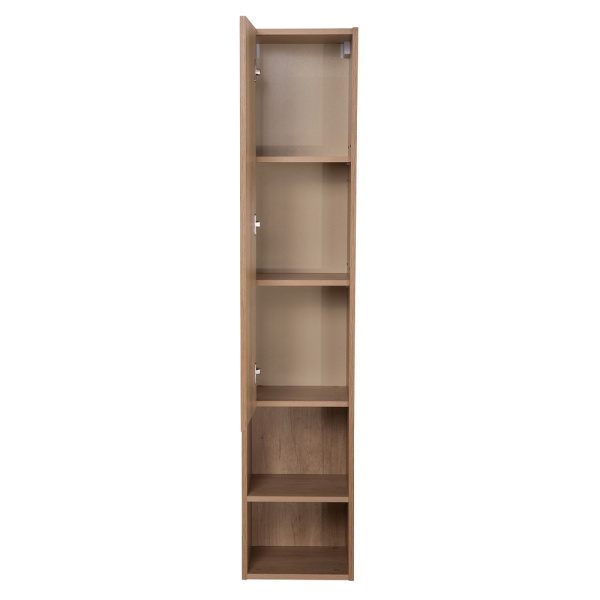 Пенал BelBagno Kraft, 33х30х160 см, подвесной, левый, 1 распашная дверь/1 открытая полка, механизм доводчика, цвет светлое дерево, в ванную комнату