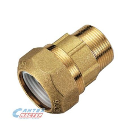 Муфта ПНД 40 х1 1/4" нр Tiemme, фитинг латунный компрессионный (обжим) винтовой для полиэтиленовых (пэ) труб