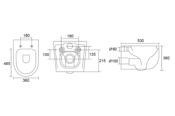 Унитаз подвесной ABBER Bequem 530х360х360 мм цвет черный матовый, горизонтальный (прямой) выпуск, система антивсплеск, смыв торнадо, безободковый, с сиденьем микролифт, дюропласт, под скрытый бачок AC1104TMB