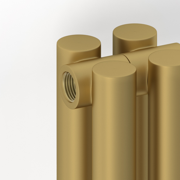 Радиатор отопления Сунержа Эстет-11 1200х90 2 секции, цвет матовое золото, универсальное подключение, нержавеющая сталь, трубчатый