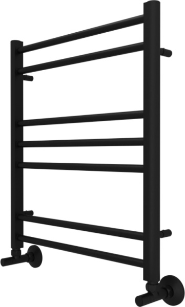 Полотенцесушитель Aquatek Поларис водяной П7 500х600 мм черный муар, нержавеющая сталь, лесенка, подключение нижнее