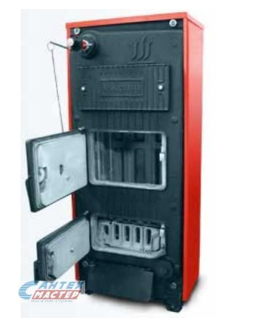 Котел твердотопливный КЧМ-5-К-03М1 21 кВт мощность, 3 секции (210 кв. м), одноконтурный,  напольный, с открытой камерой сгорания, длительного горения, для отопления, водяного теплого пола, частного жилом дома, дачи