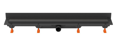 Водоотводящий желоб MCH CH 950 KC2 Klasik/Floor 950 мм черный, пристенный, с решеткой и боковым сливом для монтажа к стене, D40 трап линейный для душа в полу, под плитку, сливной