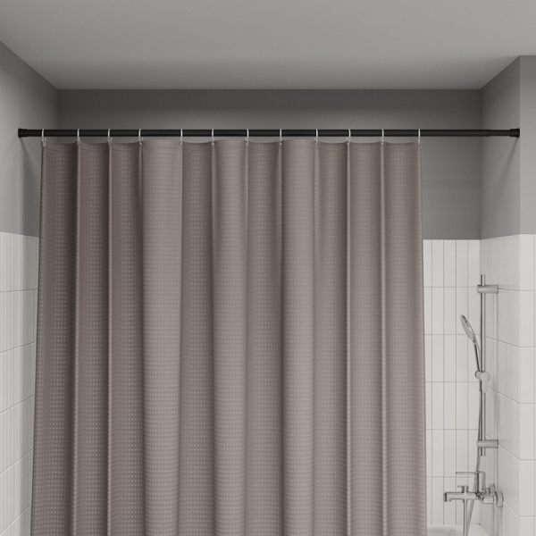 Карниз IDDIS Elegante для ванной комнаты 110-200 см, регулируется, цвет черный матовый, алюминий, телескопический SRB0120i14