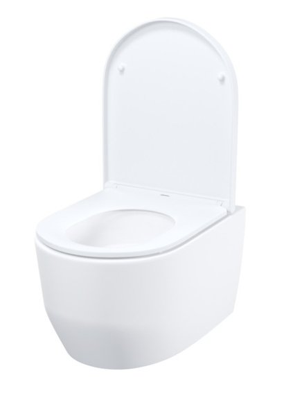 Унитаз подвесной IDDIS Aiger горизонтальный (прямой, в стену) выпуск, безободковый, смыв торнадо, с быстросьемным сиденьем микролифт, с крышкой (сиденье) дюропласт, цвет белый AIGRDSEi25