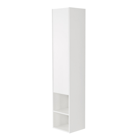 Пенал BelBagno Kraft, 33х30х160 см, подвесной, левый, 1 распашная дверь/1 открытая полка, механизм доводчика, цвет белый матовый, в ванную комнату