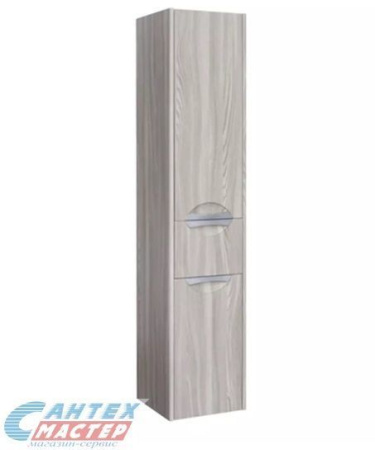 Пенал Акватон Сильва, 150х32х31 см, подвесной, (левый), с дверцей, полки, выдвижной ящик, бельевая корзина, цвет дуб фьорд, в ванную комнату