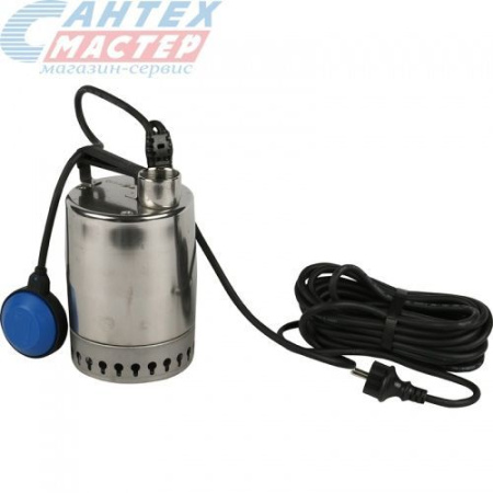 Насос погружной Grundfos Unilift KP 150-M1, 8.5 м³/час, напор-5.25 м, 0,3 кВт дренажный, с нижним забором (фекальный, канализационный), с поплавком, вихревой, электрический, для откачки чистой, грязной (до 10 мм) воды, из бочки, бассейна, подвала