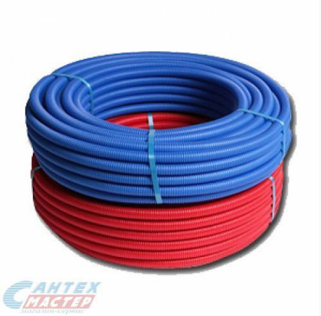 Гофра для труб Д 26 мм (диаметр 26) КРАСНЫЙ, бухта 50 м UNI-FITT кожух защитный гофрированный