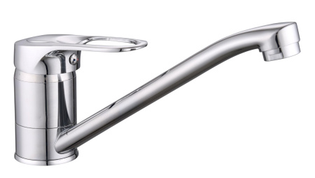 Смеситель для кухни/мойки Maxonor, однорычажный, поворотный, керамический, длина излива 150 мм, латунь, цвет хром