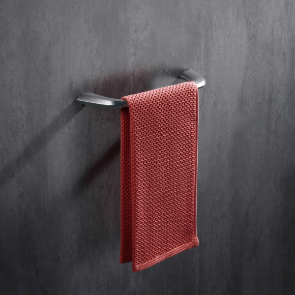 Полотенцедержатель ABBER Nord одинарный, настенный, неповоротный, 300 мм нержавеющая сталь, для полотенец, в ванную/туалет/душевую кабину, цвет сатин AA1551SP