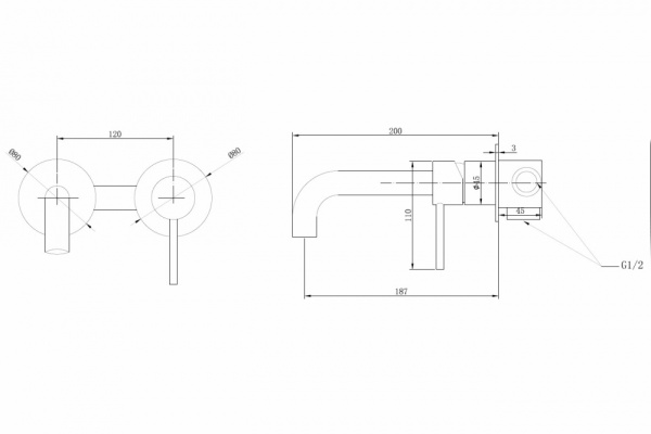 Смеситель для раковины/умывальника ABBER Wasser Kreis скрытого монтажа, однорычажный, округлый, неповоротный, длина излива 200 мм, латунь, цвет золото матовое