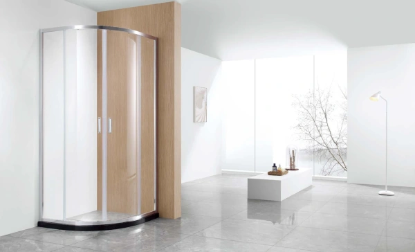 Душевой уголок Aquatek 1/4 круга 80х80 см, двери раздвижные, стекло прозрачное, профиль хром, без поддона, угловой, стекло закаленное