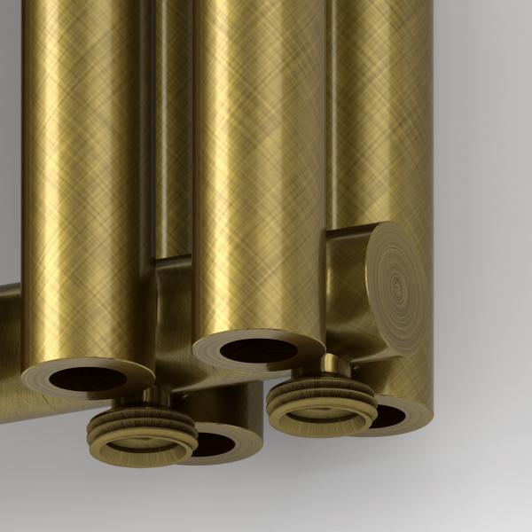 Радиатор отопления Сунержа Эстет-00 EU50 500х585 13 секций, цвет состаренная бронза, нижнее подключение, нержавеющая сталь, трубчатый