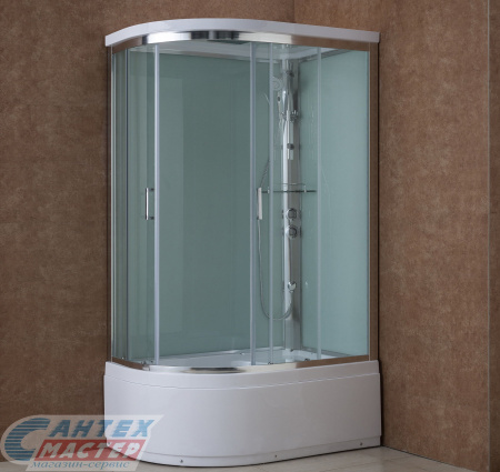 Душевая кабина 80х120х216 см Star L, BandHours (левая) поддон высокий, ассиметричная, угловая, с сиденьем, без гидромассажа, с верхним душем, смеситель, профиль хром , прозрачное стекло, белая, закрытая Душевая кабина 80х120х216 см Star L, BandHours (левая) поддон высокий, ассиметричная, угловая, с сиденьем, без гидромассажа, с верхним душем, смеситель, профиль хром , прозрачное стекло, белая, закрытая