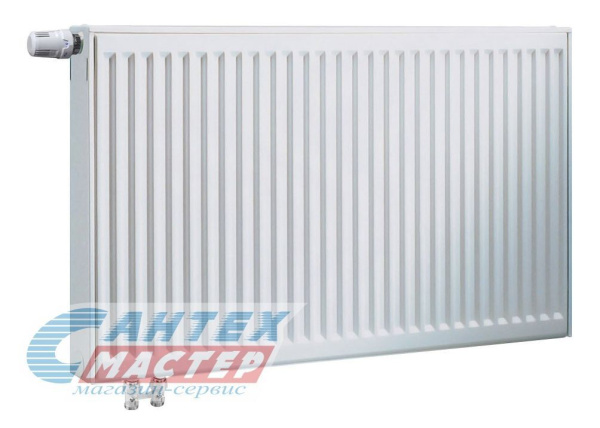 Радиатор Buderus Logatrend VK-profil 10/500/1400 стальной, панельный, нижнее подключение, для отопления квартиры, дома, водяные, мощность 956 Вт, настенный, батарея, белый (Будерус)