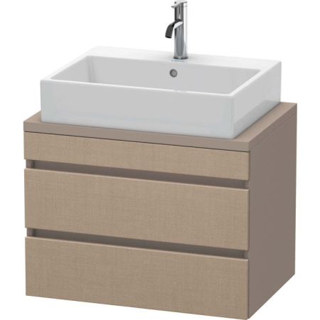 Тумба/шкафчик для консоли/столешницы Duravit DuraStyle под раковину 80х47,8х51,2 см, подвесная, ДСП, цвет: лен/базальт, 2 выдвижных ящика, прямоугольная