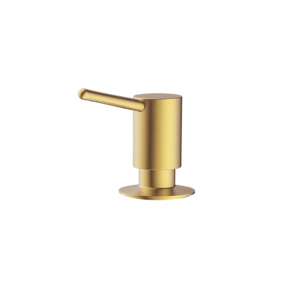 Встраиваемый дозатор IDDIS Kitchen Line для жидкого мыла, латунь/пластик, цвет матовое золото, емкость дозатора пластиковая, объем - 550 мл, для кухонных моек, встраиваемый в мойку/столешницу, для кухни SDIMG00i59