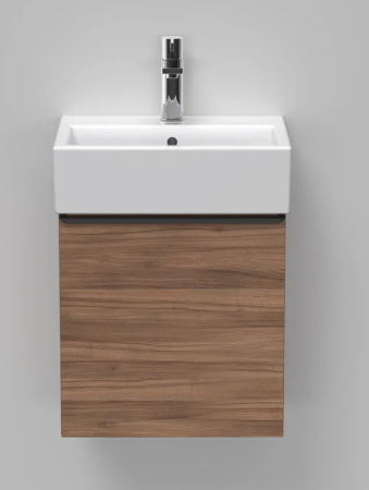 Тумба под раковину Duravit D-Neo, 58,4х44,2х44 см, подвесная, 1 выдвижной ящик, ДСП, цвет: орех матовый, шкафчик навесной, прямоугольная, правая/левая, в ванную комнату