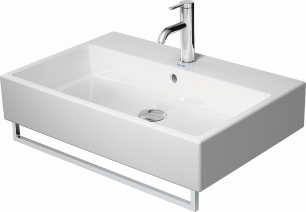 Полотенцедержатель DURAVIT Vero для раковины, одинарный, на раковину, неповоротный, 65.5 см, металлический, форма квадратная, для полотенец, в ванную/туалет, цвет хром, для умывальника