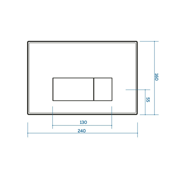 Кнопка смыва Olives Sierra, прямоугольная, цвет белый, пластик, клавиша управления для сливного бачка, инсталляции унитаза, двойная, механическая, панель, универсальная, размер 244х162х11 мм