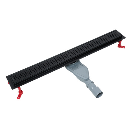 Водоотводящий желоб (Трап) IDDIS Perfex 800 мм, с перфорированной решеткой, цвет черный, горизонтальный выпуск и сифоном 360°, комбинированный затвор, выпуск 40/50 мм 975B8BL20DZ