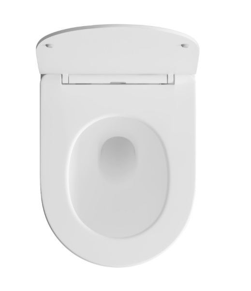 Унитаз подвесной Aquatek Таурус, белый, горизонтальный (в стену) выпуск, с быстросъемным сиденьем микролифт, дюропласт, безободковый, смыв торнадо, под скрытый бачок