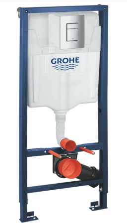 Инсталляция Grohe Rapid SL для подвесного унитаза с кнопкой Skate Cosmopolitan хром 38772001