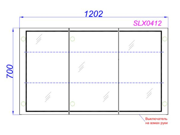 Зеркальный шкаф Aqwella Simplex 120, 1200х700х155 мм, с LED/ЛЕД-подсветкой, подвесной, цвет белый, зеркало, 3 распашные дверцы, прямоугольный, правый/левый, правосторонний/левосторонний, универсальный