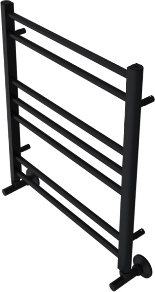 Полотенцесушитель Aquatek Поларис водяной П7 500х600 мм черный муар, нержавеющая сталь, лесенка, подключение нижнее